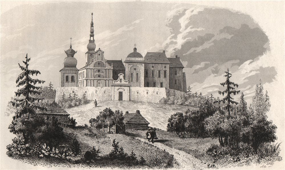 Church of the Holy Cross on the Bald Mountain (Lysa Gora). Poland 1836 print